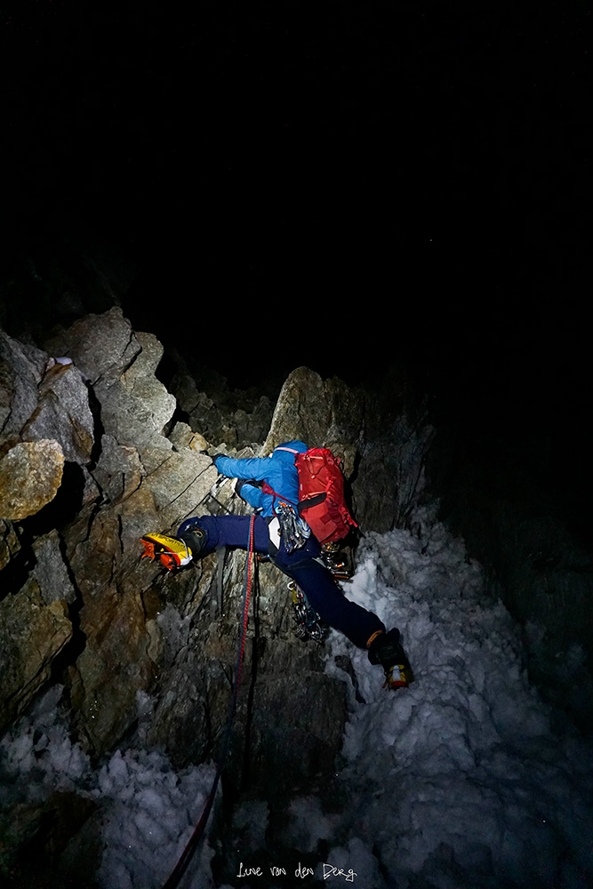 Grandes Jorasses, Phantom Direct, Line van den Berg, Fay Manners, Via in memoria di Gianni Comino