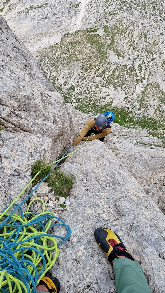 Rotwand, Rosengarten, Dolomites, Simon Messner, Philipp Prünster, Martin Sieberer