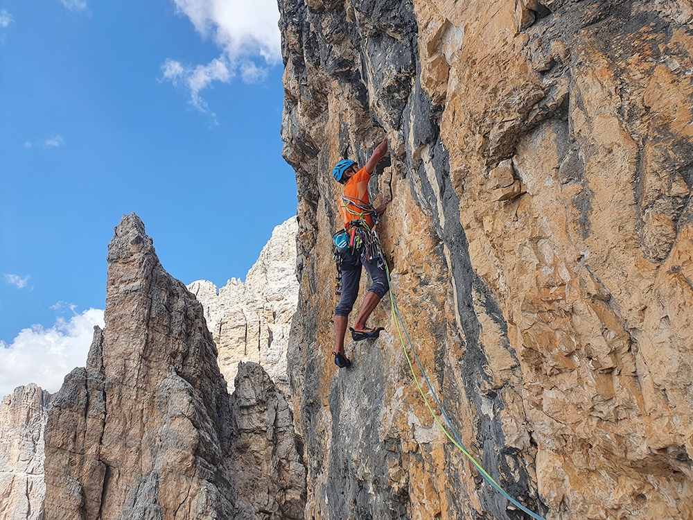 La vita è bella, Lagazuoi, Dolomites, Simon Messner, Martin Sieberer, Barbara Vigl 