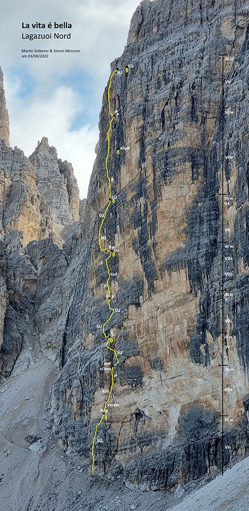 La vita è bella, Lagazuoi, Dolomiti, Simon Messner, Martin Sieberer, Barbara Vigl 