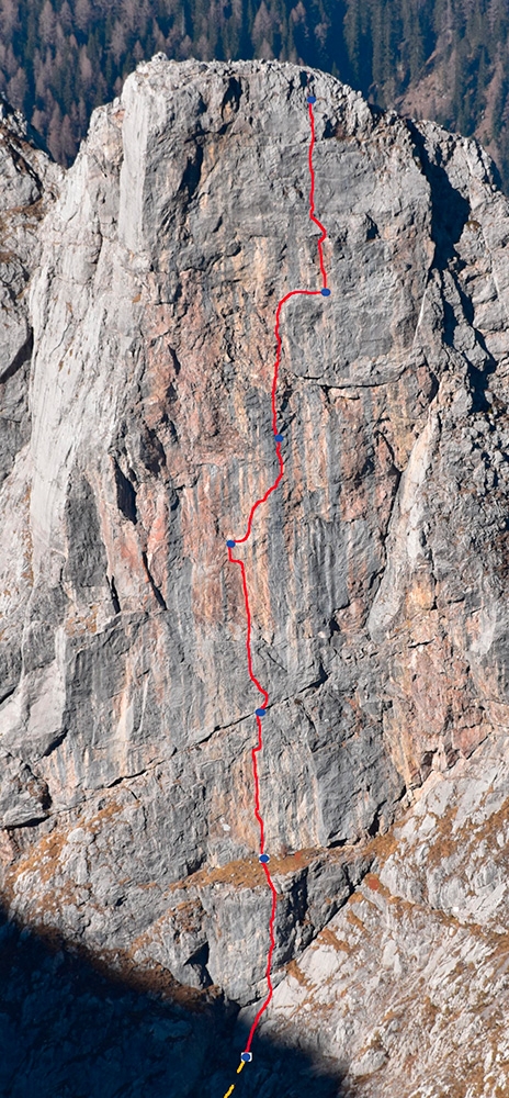Il lungo sogno, Torre Winkel, Alpi Carniche, Giorgio Bianchi, Gianfranco Ferrari, Mauro Grossutti
