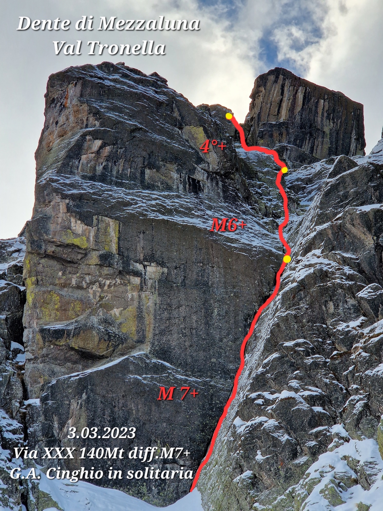Torrione di Mezzaluna, Val Tronella, Cristian Candiotto