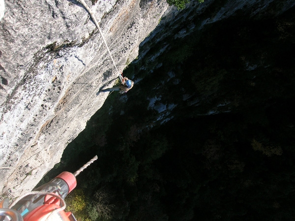 Climbing at Positano, Amalfi coast, Italy
