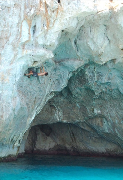 Climbing at Positano, Amalfi coast, Italy