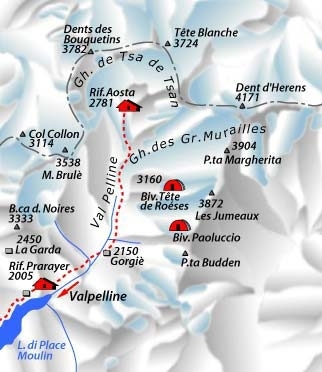 Place Moulin - rif. Aosta, Dents des Bouquetins