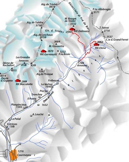 Arnouva - rif. Dalmazzi, Aiguilles de Triolet 