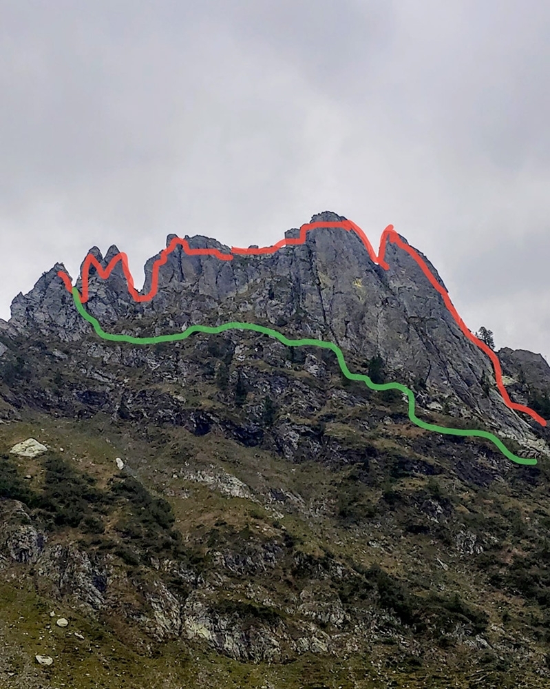 Cresta Filun della Rocca, Denti della Vecchia di Pescegallo