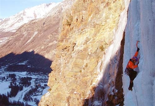 Hard ice in the rock Gran Paradiso