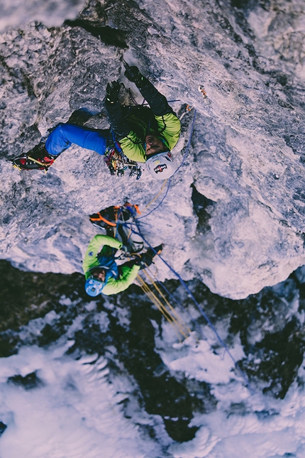 L'ultima Frangia Val Brenta Bassa - L'ultima Frangia: Claudio Migliorini durante la prima libera in Val Brenta il 15/02/2017 insieme a Alessandro Baù © Matteo Pavana