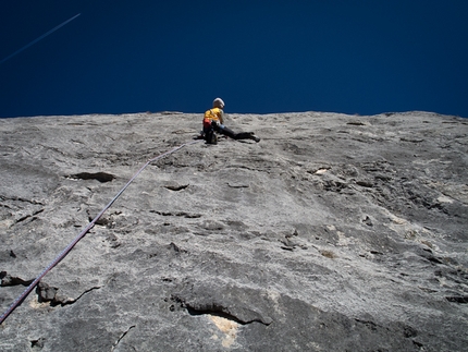 David Lama - David Lama on Woher Kompass, 8a+ 120m, Waidringer Steinplatte, Austria
