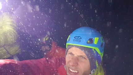 Filo d'Ambiez  Cima d'Ambiez - Filo d'Ambiez : Cima d'Ambiez Brenta Dolomites: Gianni Canale, Demis Lorenzi and Aldo Mazzotti on the summit on 14/12/2018