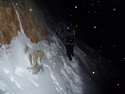 Supercanaleta, Fitz Roy, Patagonia - At the end of the starting gully