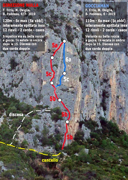 Direzione Nulla + Variante Gocciaman Aguglietta di Baunei - Direzione Nulla + Variante Gocciaman: Aguglietta di Baunei, Sardegna