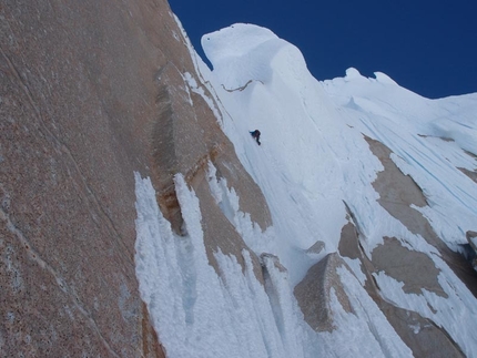 Corrado Korra Pesce - Corrado 'Korra' Pesce on the headwall of the Via dei Ragni, Cerro Torre