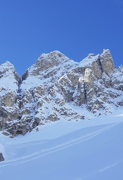 Cima Mugoni Parete Nord Cima Mugoni - Cima Mugoni Parete Nord: Cima Mugoni Catinaccio, Dolomiti, Lorenzo Battisti, Stefano Tononi