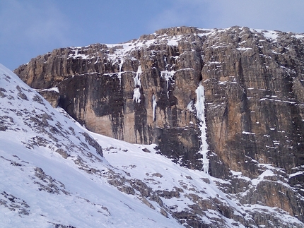 Stella Cadente Piz da Lech - Stella Cadente: Piz da Lech, Sella, Dolomiti (Giovanni Andriano, Santiago Padrós 04/01/2010)