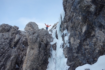 Via Kami(n)kaze Mur del Pisciadù - Via Kami(n)kaze: Mur del Pisciadù, Sella, Dolomiti (Simon Kehrer, Lukas Troi 15/01/2020)