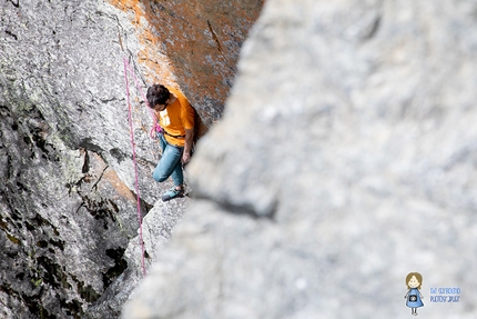 Fessura di Gianfri Nid Des Hirondelles - Valgrisenche - Fessura di Gianfri: Nid Des Hirondelles, Valgrisenche, Marco Sappa, Mattia Sappa. Photo Evi Garbolino