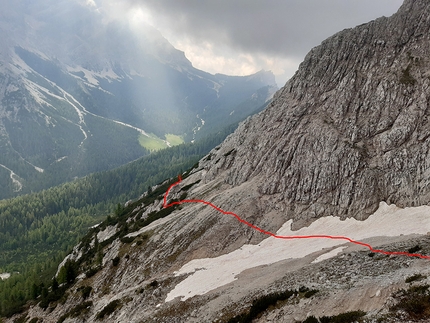 Solstizio d’estate Pomagagnon - Solstizio d’estate: Pomagagnon Dolomiti, discesa 2