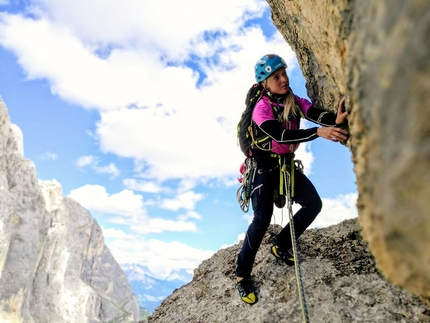 Fungo d'Ombretta Torre Giuseppe Moschitz - Fungo d'Ombretta: Dolomiti: Giorgia Felicetti alla fine del terzo tiro