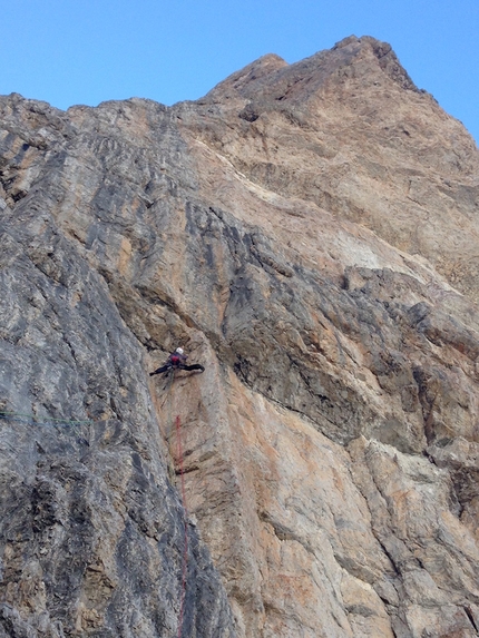 Via Dalì Pilastro de le Pòpe - Cima Ceda Occidentale - Via Dalì: Cima Ceda Occidentale, Dolomiti di Brenta. L3 (Alessandro Beber, Marco Maganzini 25/07/2020)