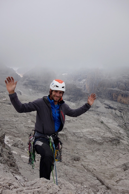 Via Dalì Pilastro de le Pòpe - Cima Ceda Occidentale - Via Dalì: Cima Ceda Occidentale, Dolomiti di Brenta (Alessandro Beber, Marco Maganzini 25/07/2020)