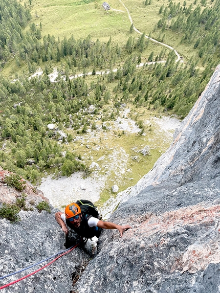 Via 60° Soccorso Alpino Val Pettorina Monte Fop - Via 60° Soccorso Alpino Val Pettorina: Monte Fop, Dolomiti (Federico Dell’Antone, Matteo Dagai, Andrea Darman, Alessandro Graziosi 17/08/2022)