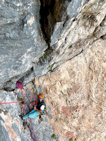 Via 60° Soccorso Alpino Val Pettorina Monte Fop - Via 60° Soccorso Alpino Val Pettorina: Monte Fop, Dolomiti (Federico Dell’Antone, Matteo Dagai, Andrea Darman, Alessandro Graziosi 17/08/2022)