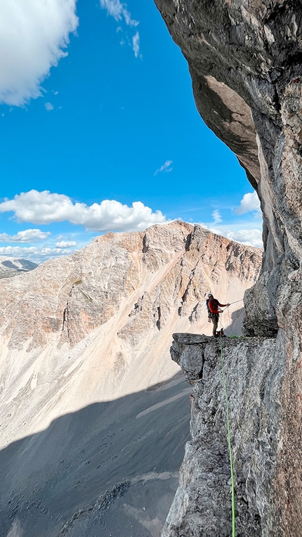 Herz über Kopf Sasso delle Nove - Sas dles Nö - Herz über Kopf: Sasso delle Nove, Dolomiti (Hubert Eisendle, Simon Kehrer 29/08/2022)