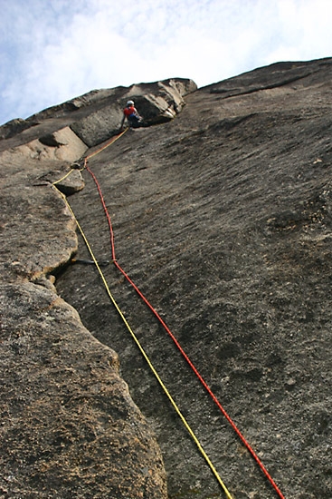 Golden Lunacy - Hannah Greenland Expedition - 60m of awkward  layback (7a+) third day.