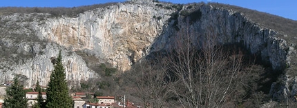 Osp - Slovenia - Osp and the big wall.