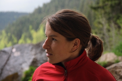 Sarah Seeger, 8A+ boulder in the Frankenjura