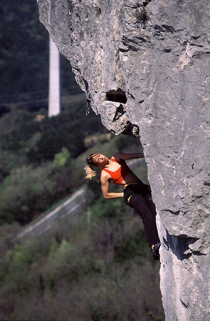 Natalija Gros - Natalija Gros climbing at Crni Kal, Slovenia