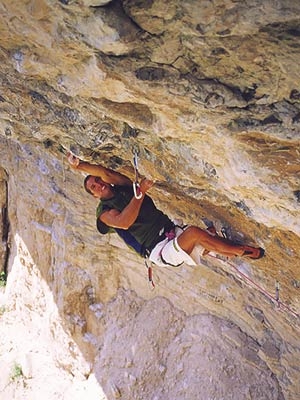 Erto - Luca Zardini climbing The Big Mother 8c+, Erto.
