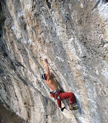 Riccardo Scarian su Drumtime 8c+. -  Stefano Brondolo
