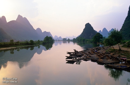 Yangshuo, China - The Yu Long River near Yangshuo, China.