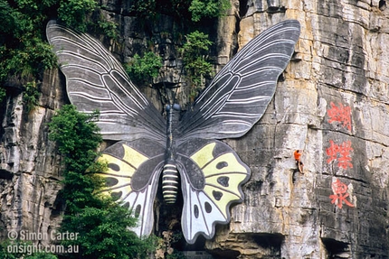 Simon Wilson sale un 5.10b a 'Butterfly Spring' vicino a Yangshuo, Cina. - Simon Carter