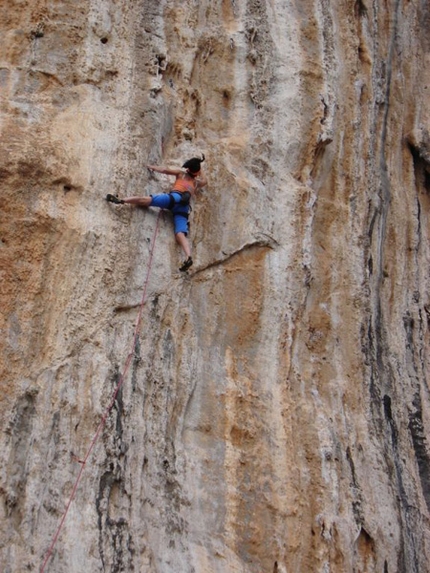 Ghost Kitchen, Kalymnos - Fani Kousipekou climbing Sisyphus Junior 7a+ at Ghost Kitchen, Kalymnos
