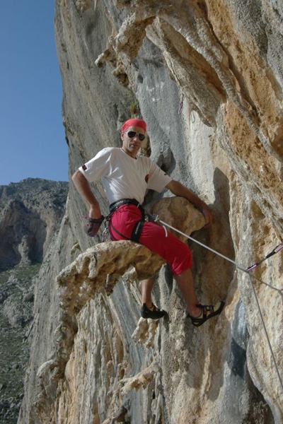 Ghost Kitchen, Kalymnos - Yves Remy climbing Axium 7a+ at Ghost Kitchen, Kalymnos
