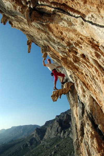 Ghost Kitchen, Kalymnos - Yves Remy climbing Axium 7a+ at Ghost Kitchen, Kalymnos