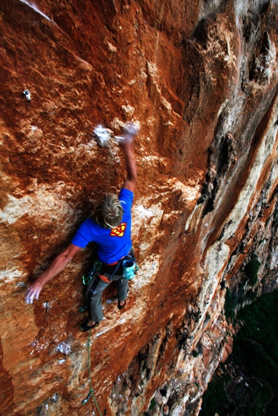 Never Sleeping Wall, Sicily - Albert Leichtfried climbing Superman 7c+/8a, Never Sleeping Wall, Sicily
