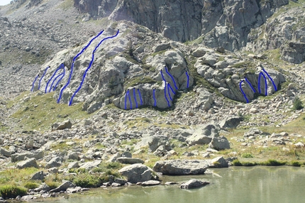 Lago Sant Anna, Piemonte - Falesia di Lago Sant'Anna: Vista generale sulla Falesia di Lago