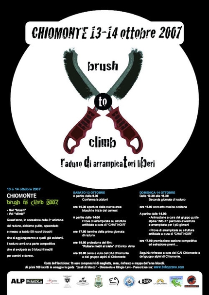 Brush to climb 2007, un grande raduno boulder a Chiomonte