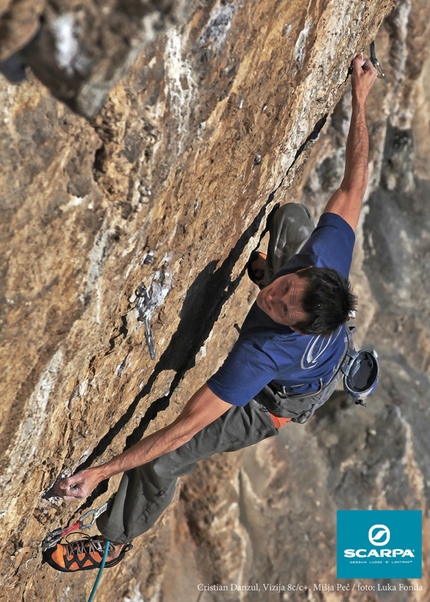 Cristian D'Anzul - Cristian D'Anzul climbing Vizija 8c/c+ at Misja Pec, Slovenia