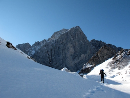 Presolana via Direttissima, first winter ascent by Panseri, Natali and Ceribelli
