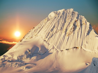 Spedizione all'Alpamayo - Alba sull'Alpamayo.