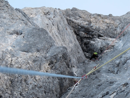 Presolana - Onl 2-3/03/2012 Maurizio Panseri, Daniele Natali and Alessandro Ceribelli carried out the first winter ascent of the via Direttissima up the Presolana North Face.