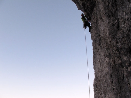 Presolana - Onl 2-3/03/2012 Maurizio Panseri, Daniele Natali and Alessandro Ceribelli carried out the first winter ascent of the via Direttissima up the Presolana North Face.