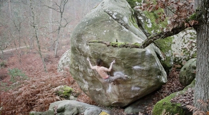 Adam Ondra, Gecko Assis a Fontainebleau flash