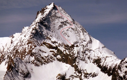 Grivola NE Face, first snowboard descent